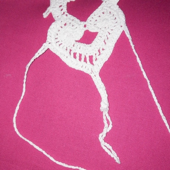 White Handmade Crochet Barefoot Gladiator Sandals - Picture 5 of 5